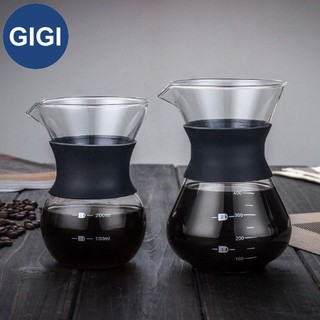 GIGI ดริปกาแฟ ขนาด 200 - 400 ml เหยือกดริปกาแฟ กาชงกาแฟ กาดริปกาแฟ ที่ดริปกาแฟ ผลิตจากแก้ว แก้ว หม้อต้มกาแฟ (A)