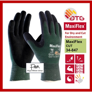 Atg MaxiFlex CutTM 34-8743 ถุงมือนิรภัย - ตัวต้านทานการตัดระดับ 3 และยืดหยุ่น