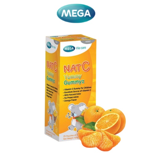 MEGA Nat C Yummy Gummyz วิตามินซีสำหรับเด็ก ทานง่าย gummie gummy