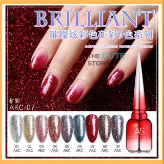 สีเจล​ กากเพชร​ AS​ สวย​ หรู​ 15​ ml -AKC set