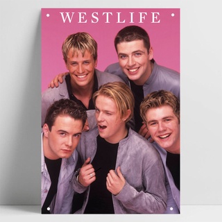 Westlife ร็อคแบนด์ โปสเตอร์ดีบุก ภาพวาด ป้ายดีบุก โลหะ ตกแต่งผนัง