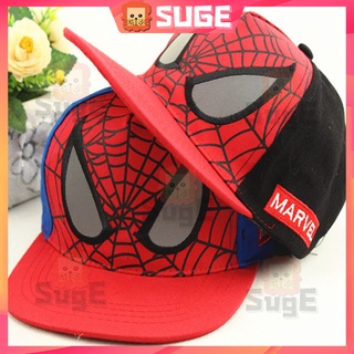 【Suge】หมวกเบสบอล ผ้าฝ้าย ปักลายการ์ตูนสไปเดอร์แมน สําหรับเด็กผู้ชาย และเด็กผู้หญิง