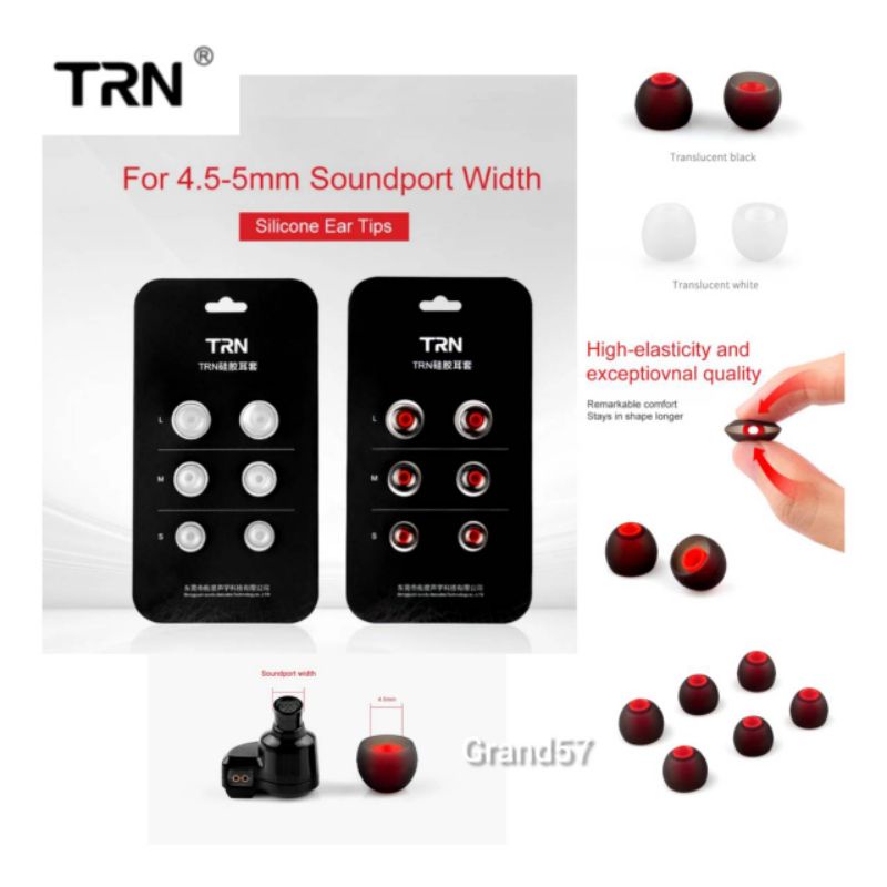 TRN Eartips ซิลิโคน 4.5 มม. จุกหูฟังซิลิโคน TRN KZ CCA QKZ Earbuds