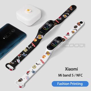 สายนาฬิกาข้อมือซิลิโคน พิมพ์ลาย สําหรับ Xiaomi Mi Band 7 6 5 Mi Band 7 6 5 4 3 NFC