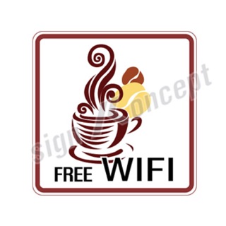 ป้ายฟรี Wifi ร้านกาแฟ