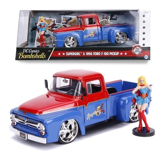 โมเดลรถ 1/24 Supergirl &amp; 1956 Ford F-100 Pickup [JADA]