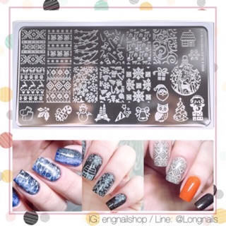 แผ่นปั๊ม เล็บ ผืนผ้า คริสต์มาส แซนต้า ตุ๊กตาหิมะ opi essie orly zoya