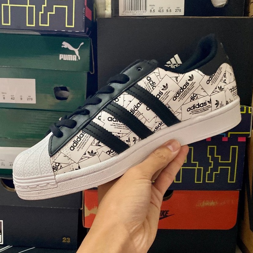 adidas originals Superstar full-print LOGO sneakers FV2819 | Shopee Thailand