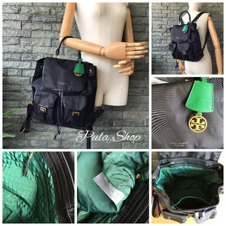 (พร้อมส่งสีดำ) เป้สะพายหลัง Tory Burch Perry Drawstring Nylon Backpack 001