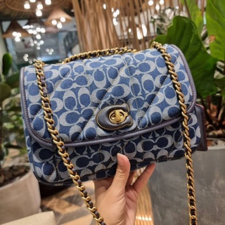 COACH PILLOW MADISON SHOULDER BAG IN SIGNATURE DENIM WITH QUILTING