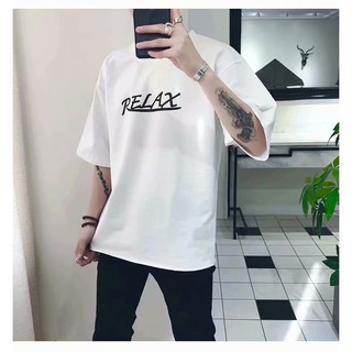 Runpee G053 🌺🍁 เสื้อยืดคอกลมพ่อหนุ่ม RELAX 🌿♻