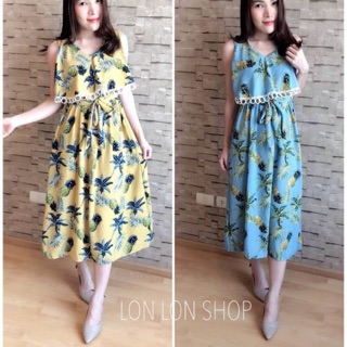 🌼Maxidress ลายสัปประรด🍍🍍