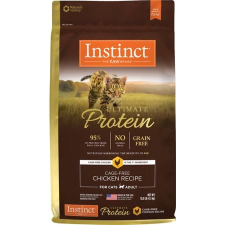 * (4.5 kg) Instinct Ultimate Protein GrainFree CageFree Chicken Recipe Freeze-Dried Raw Coated Dry Cat Food,