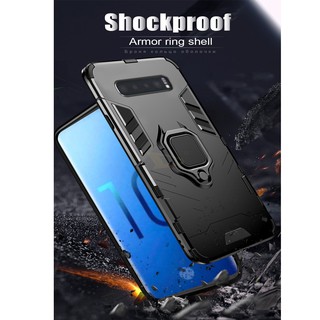 เคสกันกระแทกแม่เหล็กและห่วงนิ้ว For Samsung S10/S10+ Luxury Bracket Ring Case stand Back Cover Support Car Magnetic