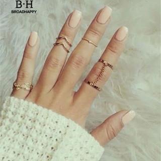 💘broadhappy💍6 ชิ้นเมือง Rhinestone เหนือ Knuckle ซ้อนกลางแหวน แหวนเกลี้ยง