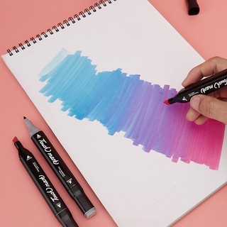 ปากกาเมจิก พาเลทชุดระบายสี  ปากกามาร์คเกอร์ สีเมจิก ไฮไลท์ 2 หัว มีแบบ 24สี 48สี 80สี ใช้ระบาย เน้นข้อความได้ #9
