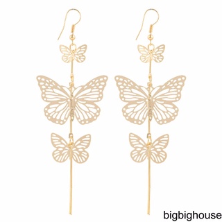 1 Pair Charming Women Butterfly Dangle Earrings Girl Wedding Hollow Long Tassels Drop Ear Rings Lady Jewelry