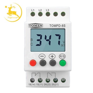 3 Phase Din Rail Adjustable Under Over Voltage Protector Voltage Monitoring Sequence Protection Relay