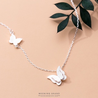 MeeningBrand❀สร้อยคอเงิน TWO BUTTERFLY [02-0016]