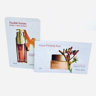 Clarins double serum &amp; Clarins Day ครีมกลางวัน เซ็ท 2 ชื้น ไม่มีแพคเกจคะ คลาแรงค์ ดับเบิ้ล เซรั่ม + ครีมกลางวัน