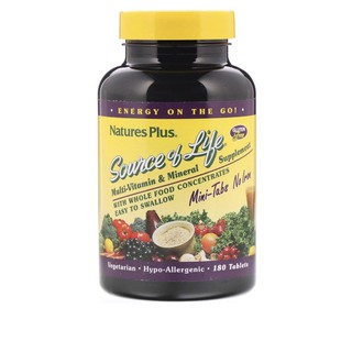 source of life multivitamin &amp; mineral supplement no iron 180 เม็ด บำรุงร่างกาย ให้สารอาหารครบถ้วน ยกเว้น ธาตุเหล็ก