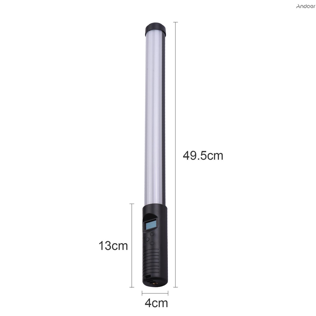 [HOT SALING] 20W Handheld RGB Colorful Light Wand LED Photography Light Bi-color Temperature 3000K-6000K Dimmable Brightness 0%-100% CRI＞85 with Multiple Special Lighting Effects Carrying Bag Remote Control for Party Live Streaming Selfie Portrait Studio