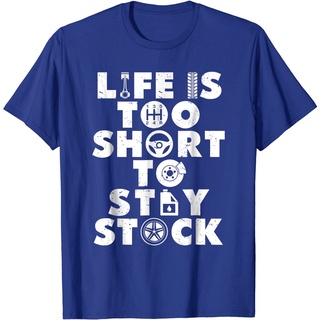 T-shirt  เสื้อยืด ผ้าฝ้ายแท้ พิมพ์ลาย Life is too short to stay awesome car แฟชั่นสําหรับผู้ชายS-5XL