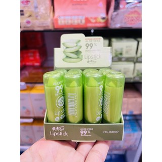 (ขายยกกล่อง12ชิ้นนะคะ)​ลิปสติก ว่านหางจระเข้  aishali Aloe Vera 99% Lip