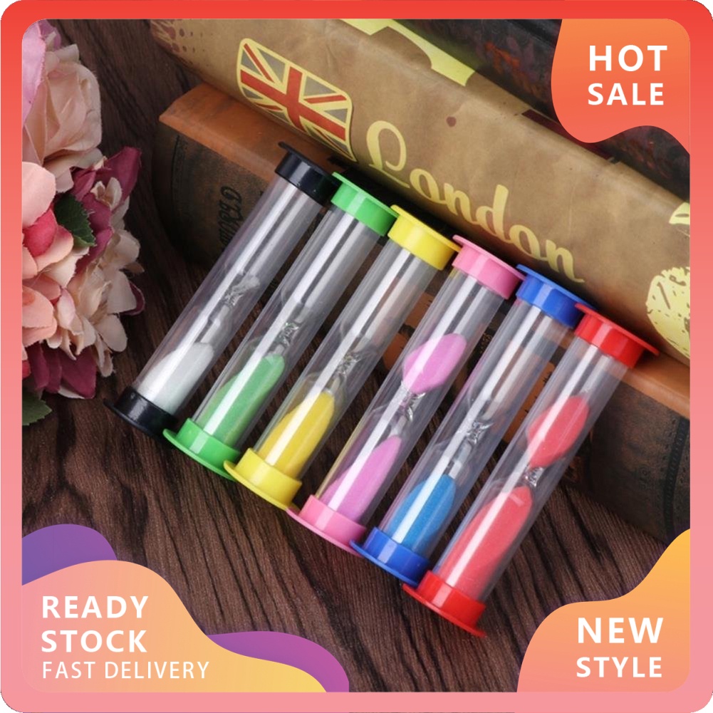 YX-T 6Pcs Kid 6 Colors Classroom Game Sand Clock Timer Hourglass Sandglass Home Decor