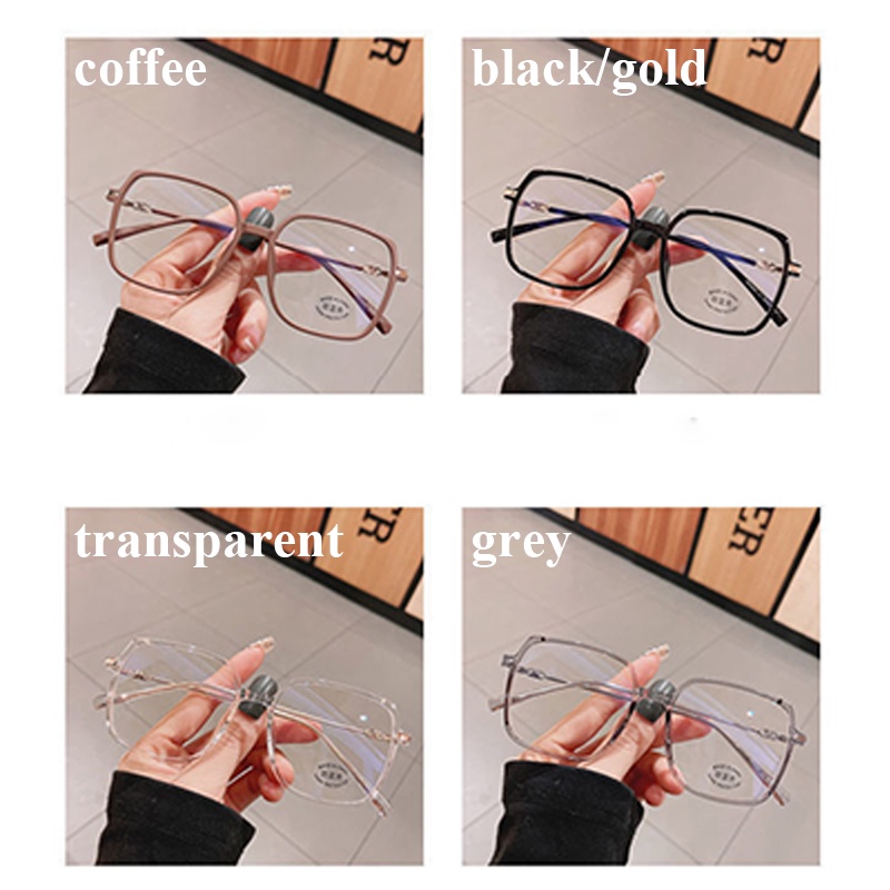 แว่นตา 0 °-550 °, กรองแสงสีฟ้า, แว่นตาสายตาสั้น, ทรงสี่เหลี่ยม, แฟชั่นสำหรับบุรุษและสตรี, กรอบแว่นตาสไตล์เกาหลี, เลนส์ที่ถอดออกได้