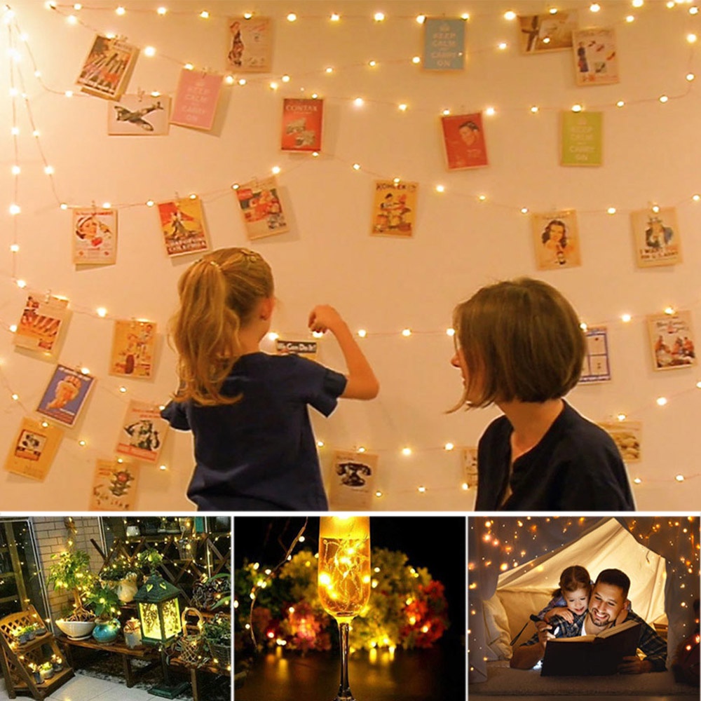 2M/5M/10M USB Photo Clip LED String Light Set / Fairy Lights Battery Operated / New Year's Party Chr