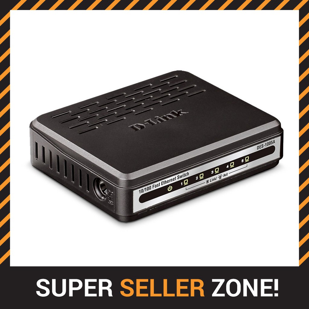 D-Link Fast Ethernet Switch 5 Port 10/100 Mbps DES-1005A