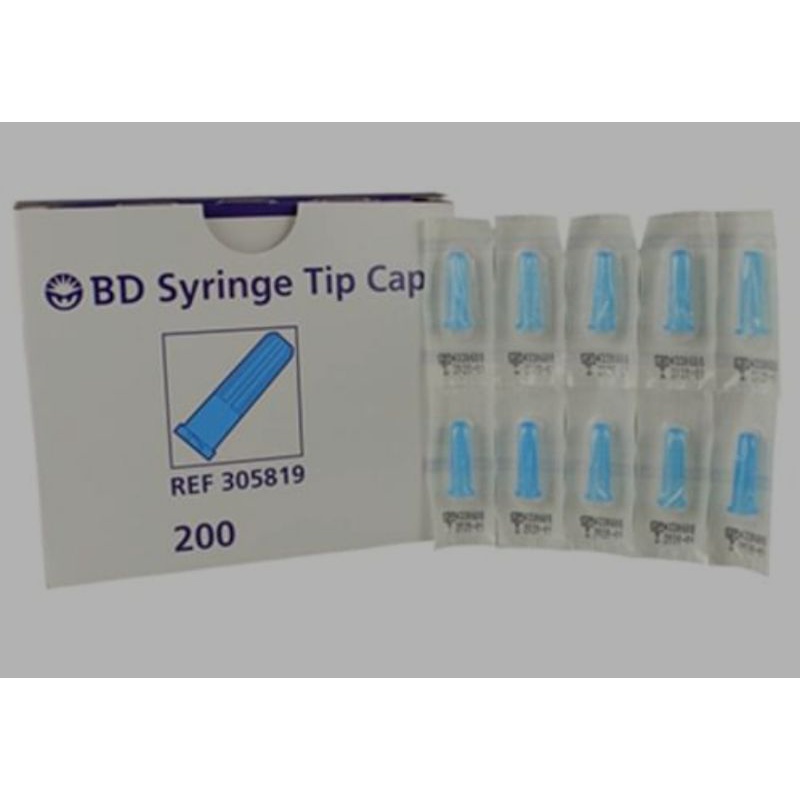 CAP TIP BLUE STERILE BD SYRINGE / PENUTUP TIP BIRU PICAGARI LUER LOCK/SIP 100/200S
