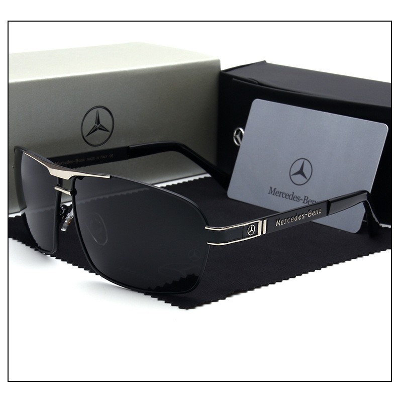 2021 Mercedes-Benz Square Metal UV Protectionแว ่ นตากันแดดโพลาไรซ ์ ผู ้ ชาย 400 Retro ขับรถตกปลา 7