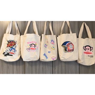 กระเป๋าผ้าดิบพรีเมี่ยมอย่างดี ใบเล็ก ทรงa4 งานป้ายห้อย paulfrank พอลแฟร้งค์ วินเทจ จุของได้เยอะ นักเรียนใส่หนังสือสบาย