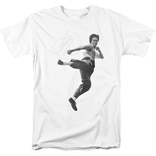 ใหม่ เสื้อยืดแขนสั้น ผ้าฝ้าย พิมพ์ลาย Bruce Lee Flying Kick สีขาว สําหรับผู้ชาย และผู้หญิง 5 ชิ้น