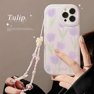 เคสโทรศัพท์มือถือ ลายดอกไม้ พร้อมสายคล้อง สําหรับ for iPhone 14 7 8 Plus + XS XR Max SE 11 12 13 14 Pro Max mini TPU Case-Dinuo Case