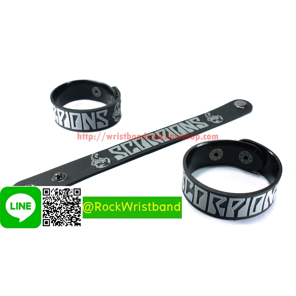SCORPIONS ขายริสแบนด์ สกอร์เปียนส์ SPN89NA Wristband กำไลข้อมือวงร็อค