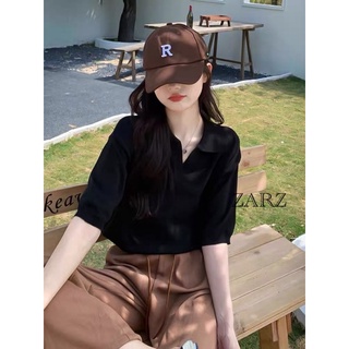 ZARZ.SHOP🍑พร้อมส่ง*เสื้อโปโลสีเรียบ ผ้านิ่ม ใสสบายC531