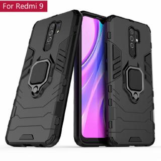 เคส Redmi 9 เกราะกันกระแทกเจ้าของรถโทรศัพท์แม่เหล็กปลอกกับแหวนนิ้วฮาร์ดปกหลัง