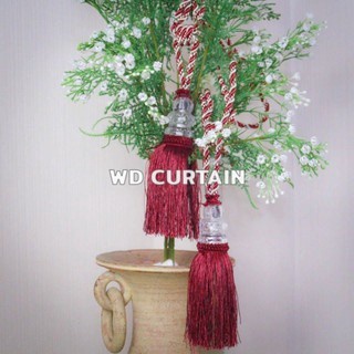 พู่รวบม่านคริสตัล #No.5 แดง สินค้าพร้อมส่ง!!