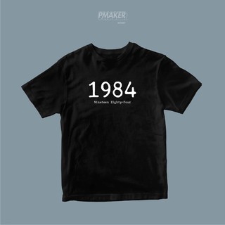 🔥1984🔥 เสื้อยืดสีดำ ผ้าคอตตอน 💯 นุ่ม ใส่สบาย