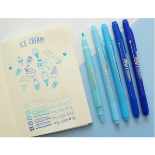 🔥 โละ 🔥 Clearance Sale 🔥 ปากกา 2หัว ขนาด 0.3mm 0.7mm blue ink pen / made in Korea