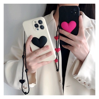 เคสโทรศัพท์มือถือนิ่ม กันกระแทก ลายหัวใจ 3D พร้อมสายโซ่คล้องมือ สําหรับ Xiaomi POCO X3 M3 F3 NFC Pro Redmi Note 11 11S 10 7 8 9 9S 9a 9T 9C 10 10s Pro MAX K20 K40 Xiaomi 10 11 11 Ultra ผ้าคลุม