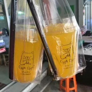 (1,000ใบ)ถุงหิ้วแก้วเต็มใบ 22 oz.(ไฮโซ)
