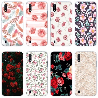 Samsung Galaxy A01 / A10 / A10S / A11 / A30 / A30S เคส TPU ซิลิโคนนิ่ม ป้องกัน เคสโทรศัพท์ Motif Bunga Mawar