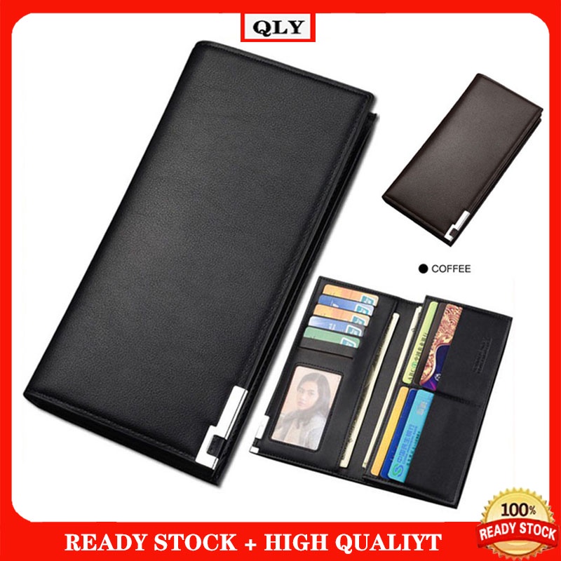 Slim Bifold Wallet For Men | PU Leather Flip ID Window Credit Card Holder Brown