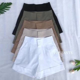 Linen02✨กางเกงขาสั้น เอวสูง ผ้าลินิน ปลายขาพับ กางเกงเอวสูง กางเกงลินิน🌷𝑵𝒆𝒘 𝑪𝒐𝒍𝒍𝒆𝒄𝒕𝒊𝒐𝒏
