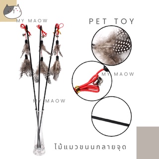 MM CAT // ของเล่นแมว ไม้แมวขนนกลายจุด ไม้ตกแมว ไม้ล่อแมว