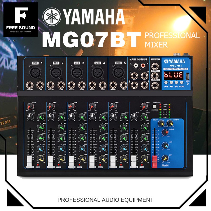 ✧◐Yamaha MG07BT 7ช่อง ผสมสัญญาณเสียง รุ่น Sound Mixing Console with Bluetooth Record Audio Mixer AMP57 เครื่องผสม 7ทาง u